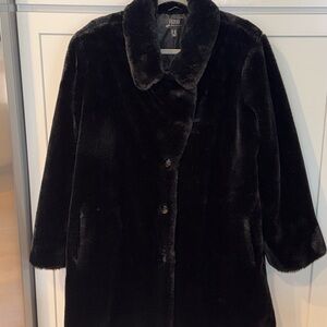 🖤🦓Dennis by Dennis Basso Black Faux Fur Coat NWOT Size 2X 🖤🧥